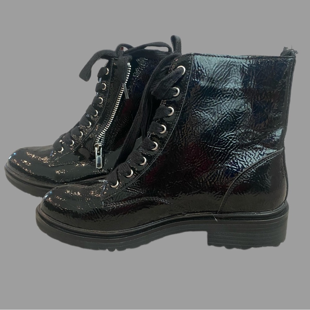 Justfab Ankle Boots - Black Ties and Zips - Size 6